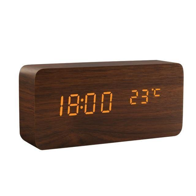 Houten Blok LED Wekker Stijlvol 12