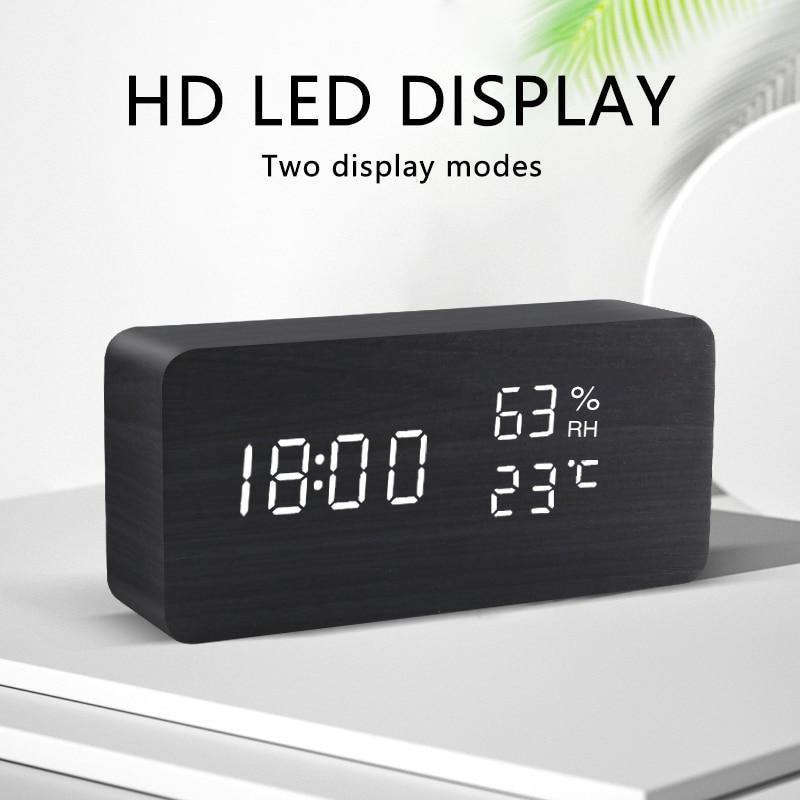 Houten Blok LED Wekker Stijlvol 3