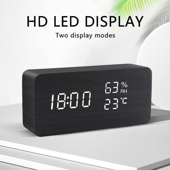 Houten Blok LED Wekker Stijlvol 3