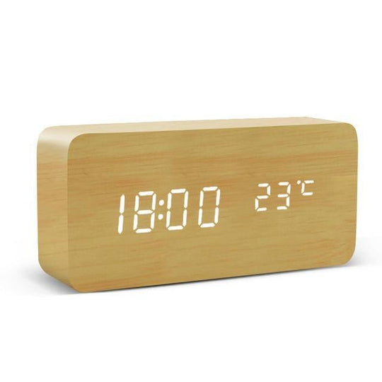 Houten Blok LED Wekker Stijlvol 8