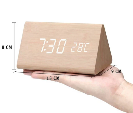 Houten LED Klok met Stemactivering 4