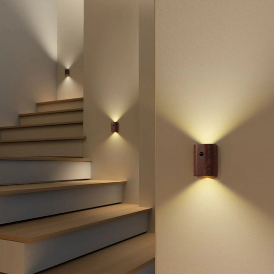 Houten Lamp met Bewegingssensor en Oplaadbare Batterij 0