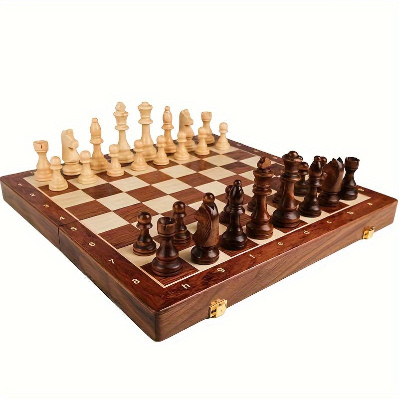 Houten Schaakspel Handgemaakt met Notenhouten Bord 1