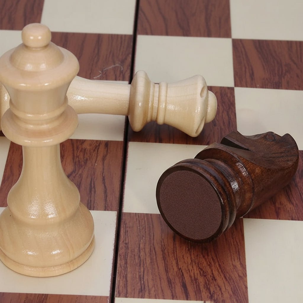 Houten Schaakspel Opvouwbaar met Massieve Schaakstukken voor Serieuze Spelers 1