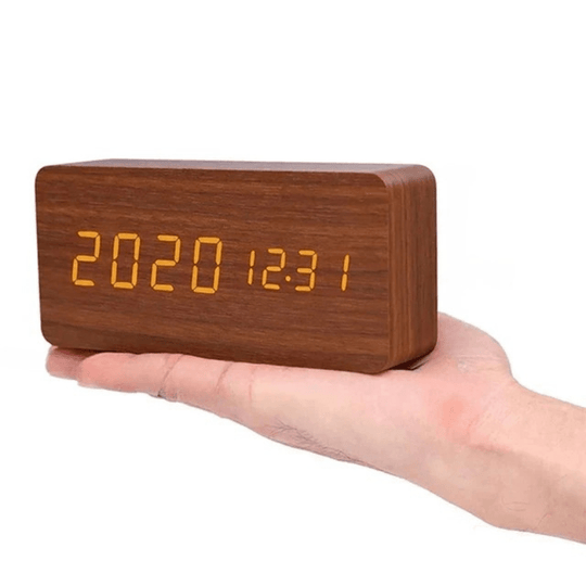 Houten Wandklok Spraakgestuurd Minimalistisch Design voor Slaapkamer en Woonkamer 13