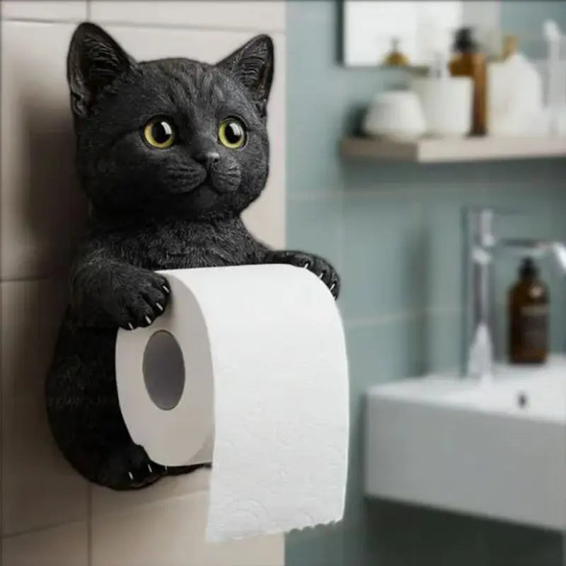 Kattenkop Toiletrolhouder Wandmontage 2