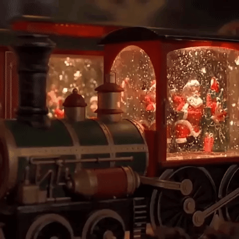 Kerstdecoratie Verlichte Trein met Sneeuweffect 3