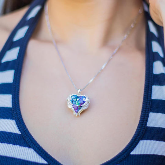 Ketting met Engelenvleugels en Hartvormige Hanger 2