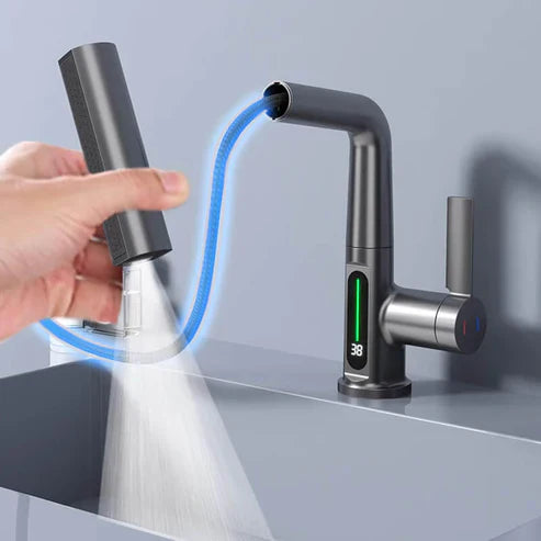 Keuken en Badkamer Kraan 360° Draaibaar met LED Temperatuurdisplay 7