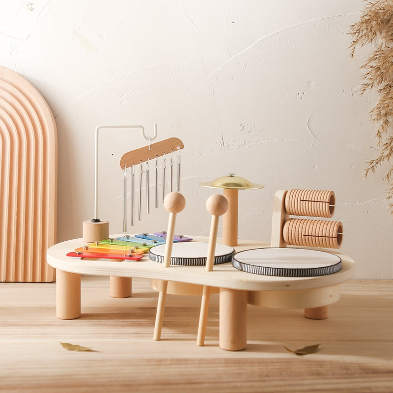 Kinderen Muziektafel Educatief Instrument met Drums en Xylofoon 0