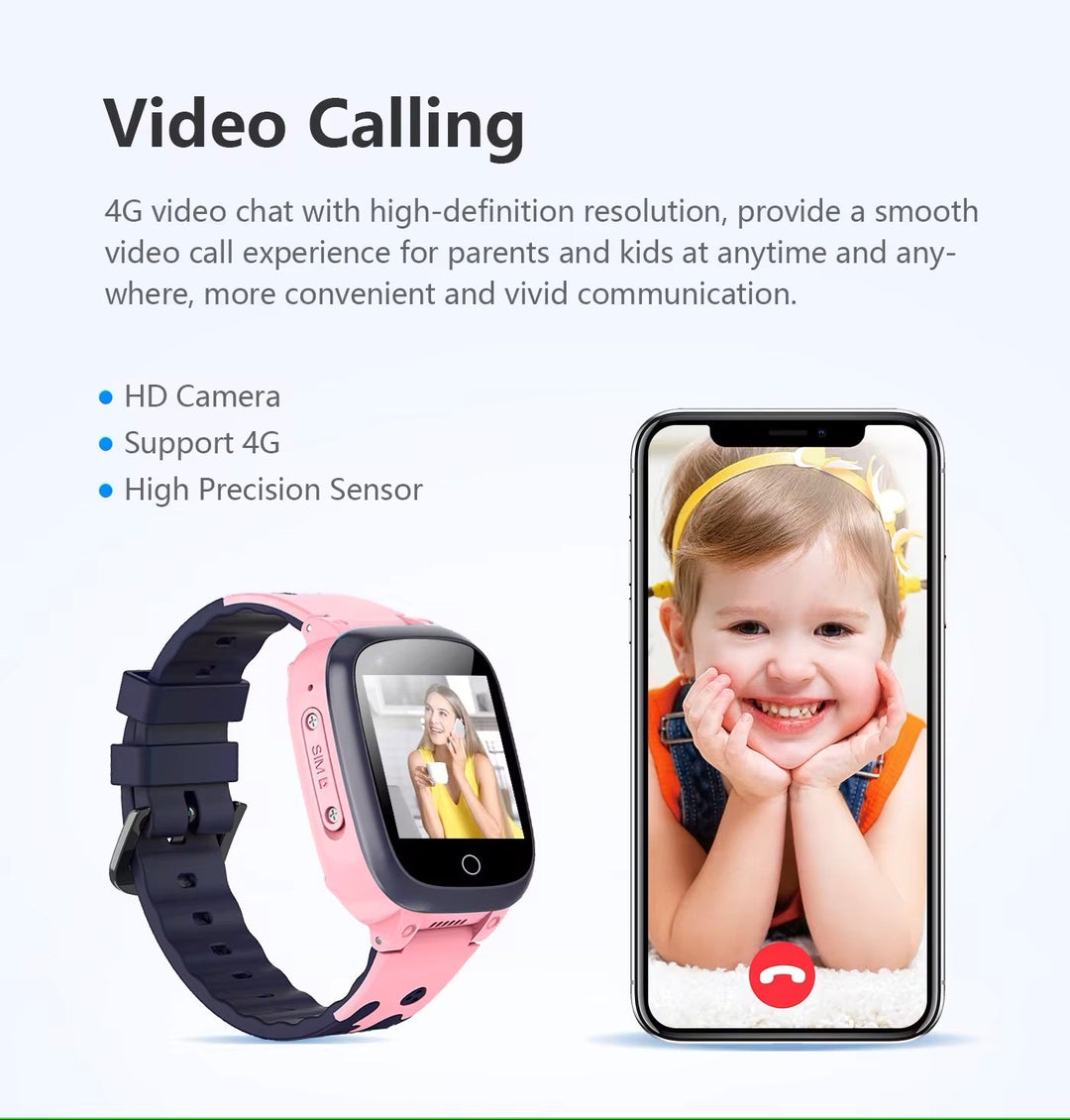 Kinderen Smartwatch met GPS en Videobellen 3