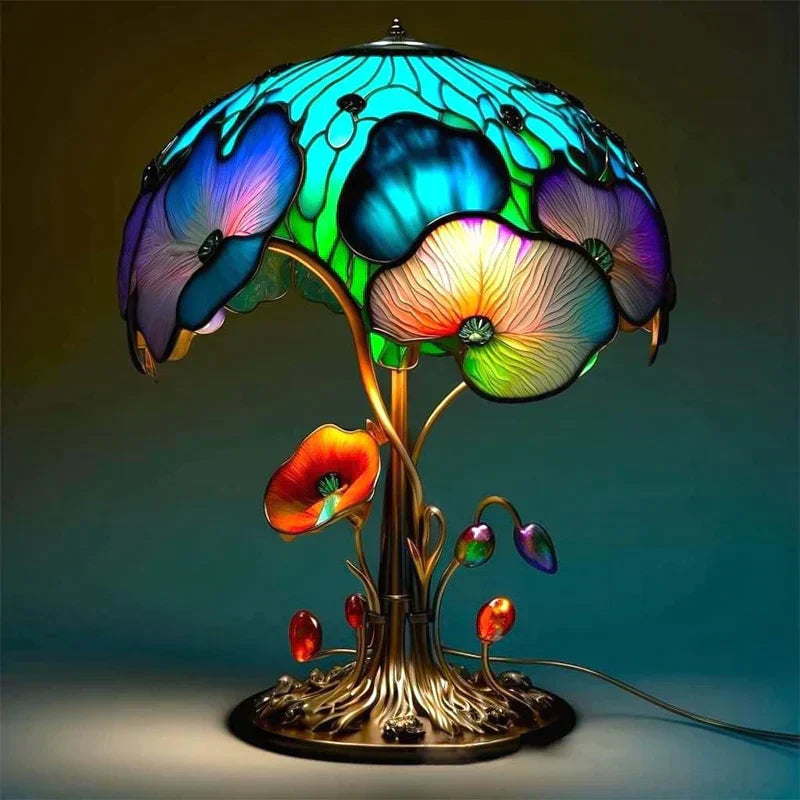 Kindertafellamp Retro Glas-in-lood Ontwerp voor Betoverende Sfeer 2