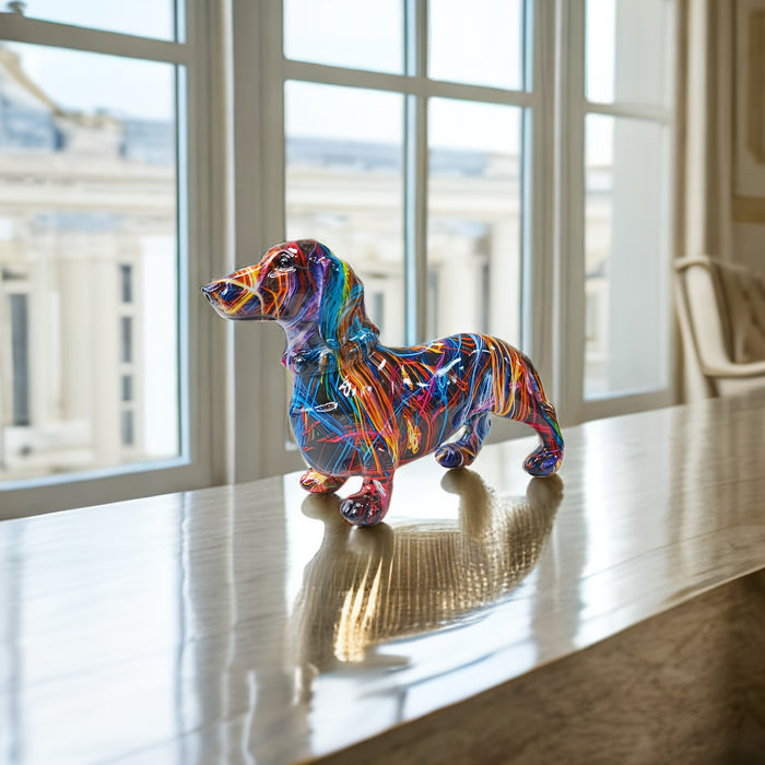 Kleurrijk Teckelbeeldje voor Huisdecoratie Speels Interieuraccessoire 3