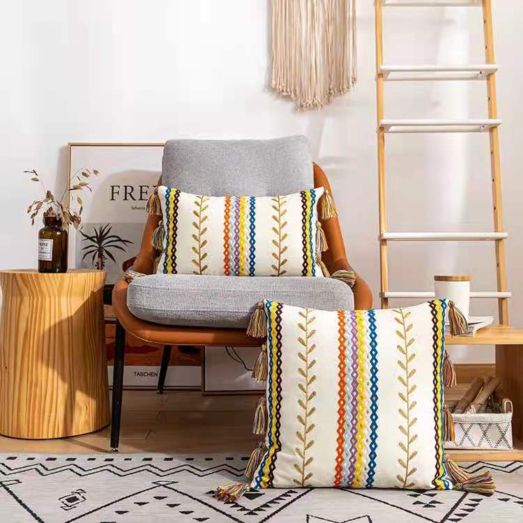 Kussensloop 40x60 Boho-Textuur met Franjes voor Decoratieve Interieurs 5
