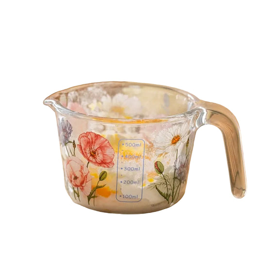 Maatbeker met Deksel Bloemen Design 0