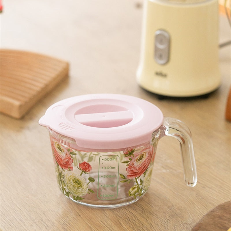 Maatbeker met Deksel Bloemen Design 4