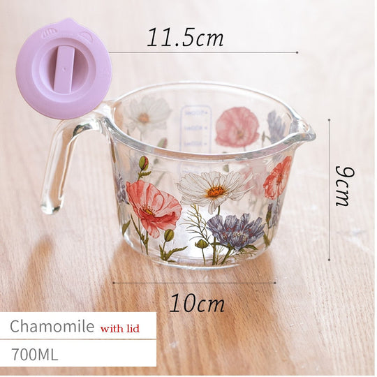 Maatbeker met Deksel Bloemen Design 8