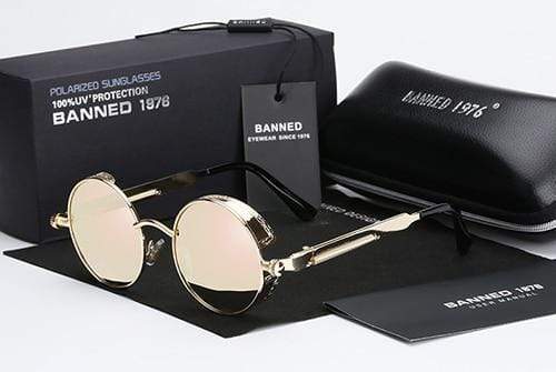 Mannen Retro Zonnebril Ronde Steampunk Stijl 5