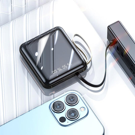 Mini Powerbank 20000 mAh Met Geïntegreerde Kabels Voor Draagbaar Opladen 4
