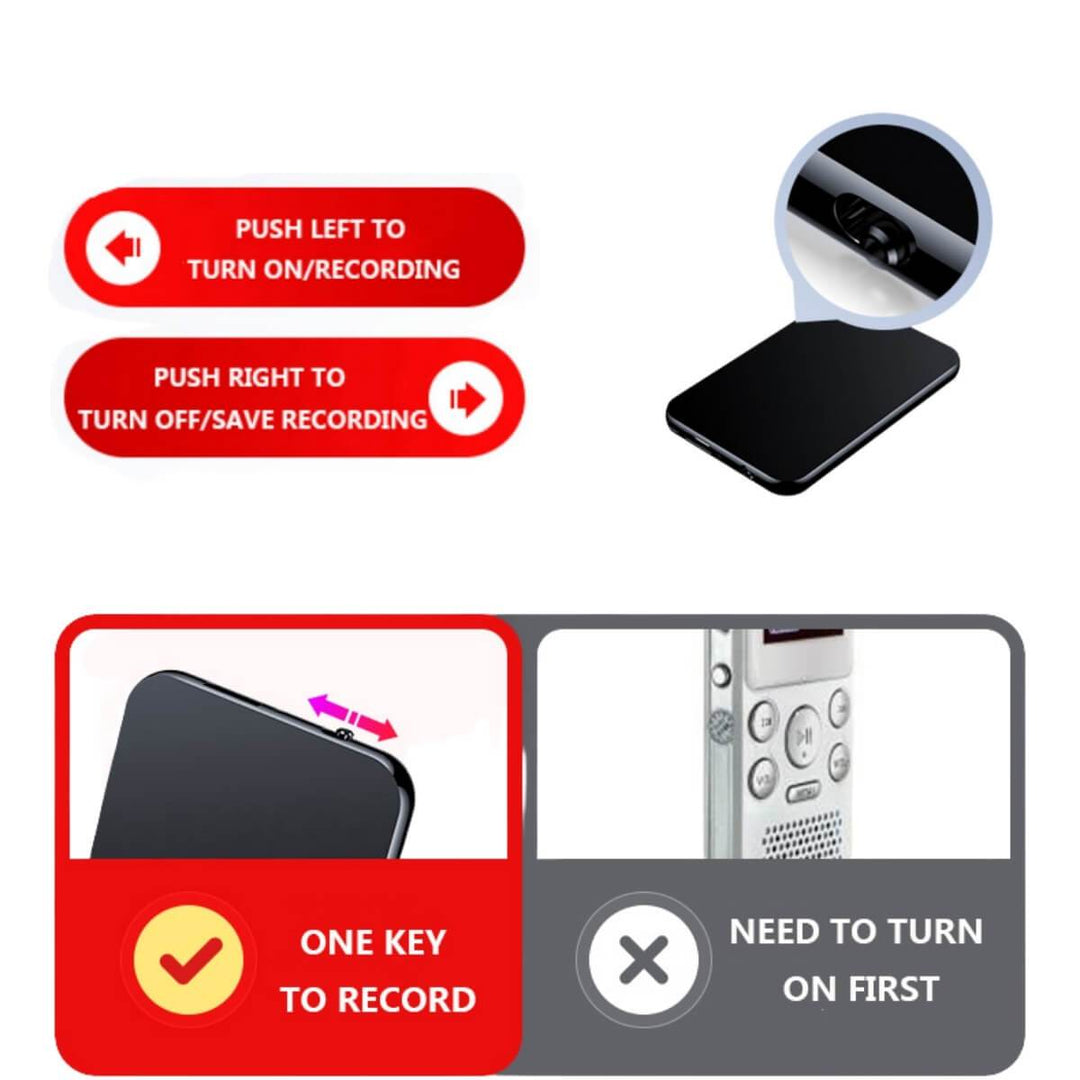 Mini Spraakrecorder Draagbaar Met 64 GB Geheugen Voor Opnames 6