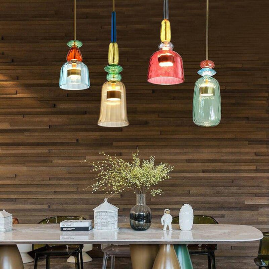 Moderne Hanglamp Sofia Met Gekleurd Glas 3