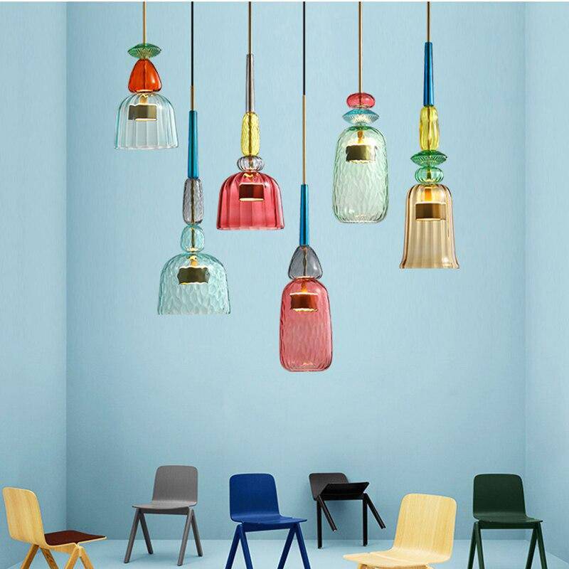 Moderne Hanglamp Sofia Met Gekleurd Glas 4