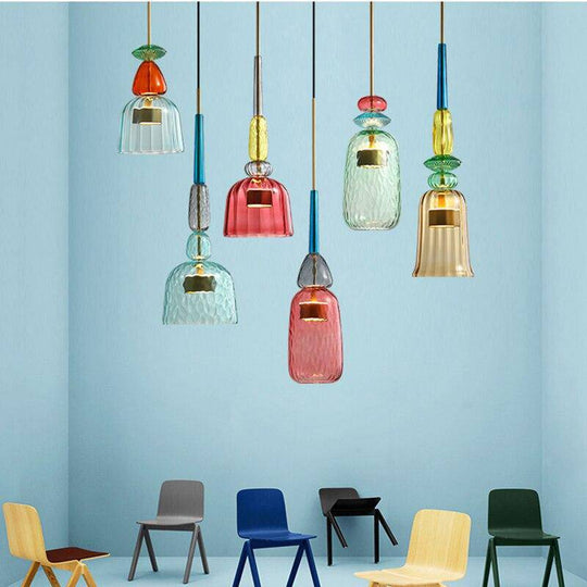 Moderne Hanglamp Sofia Met Gekleurd Glas 4
