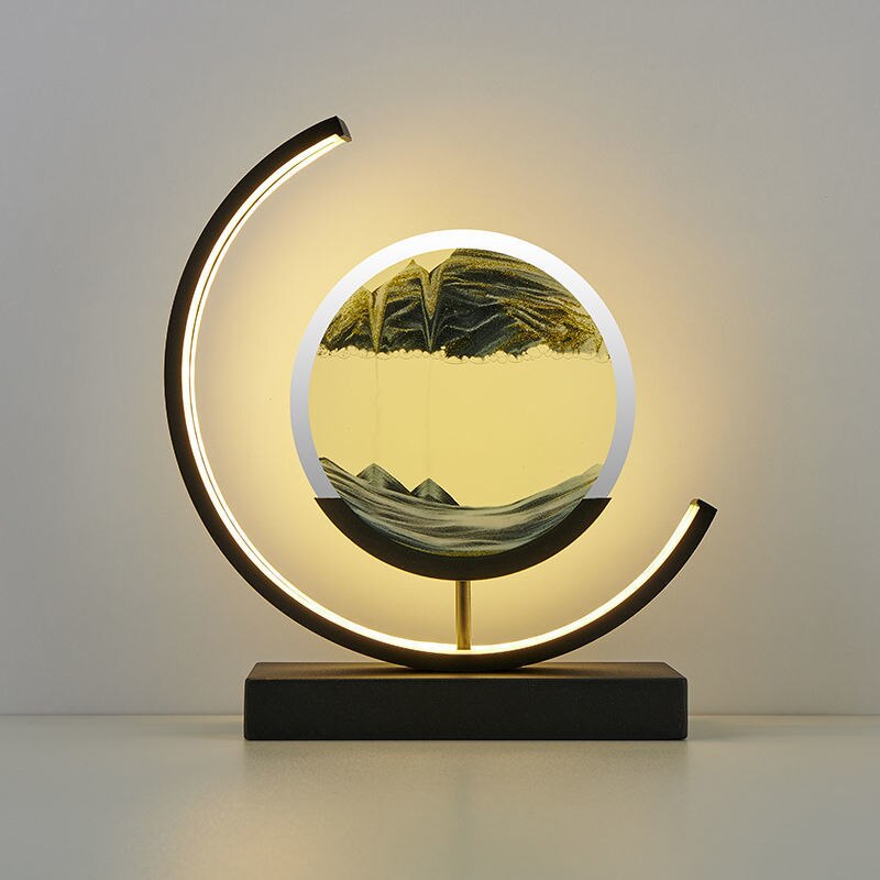 Moderne Tafellamp 3D Sandpatronen Met LED Verlichting 12