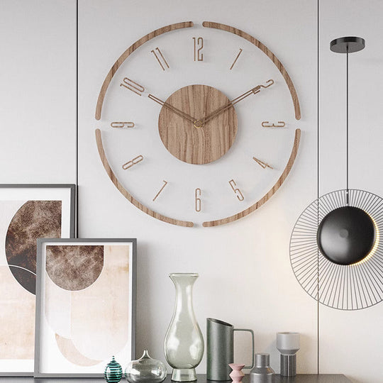 Moderne Wandklok Hout Scandinavisch Design 2