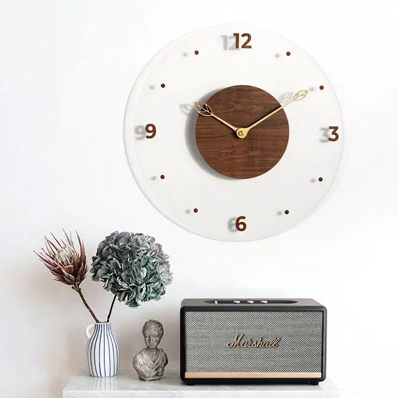 Moderne Wandklok met Houten Afwerking 2