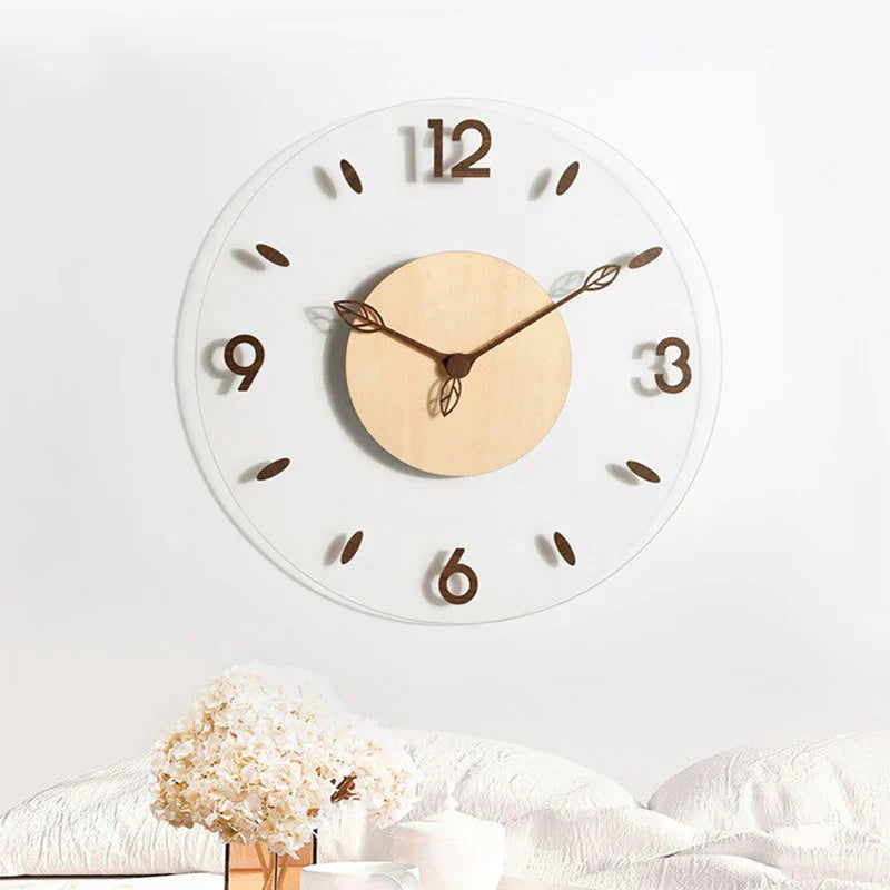 Moderne Wandklok met Houten Afwerking 3