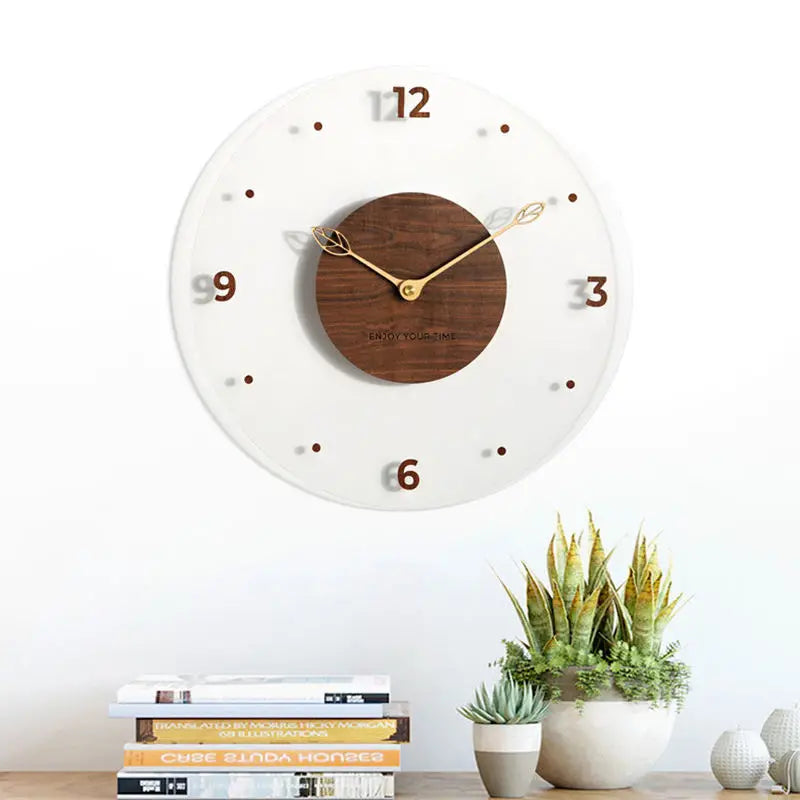 Moderne Wandklok met Houten Afwerking 4
