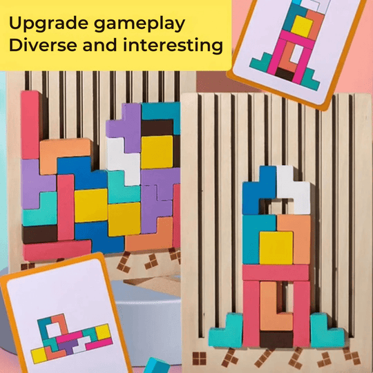 Montessori Houten Tetris Stapelspel voor Kinderen 2
