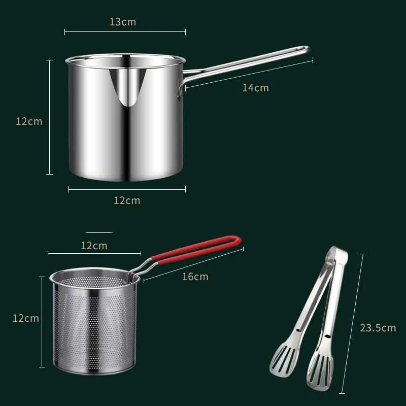 Multifunctionele Friteuse Roestvrijstaal met Siliconen Handvat 7