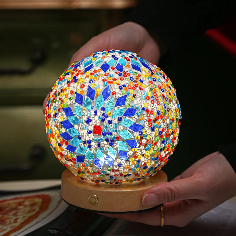 Nachtlampje Boho Mozaïek Glas 1
