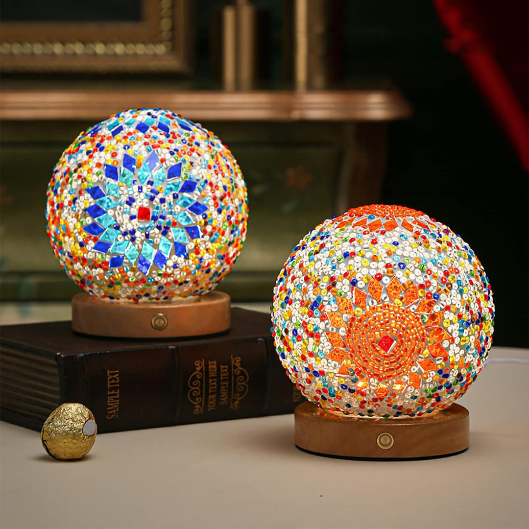 Nachtlampje Boho Mozaïek Glas 4