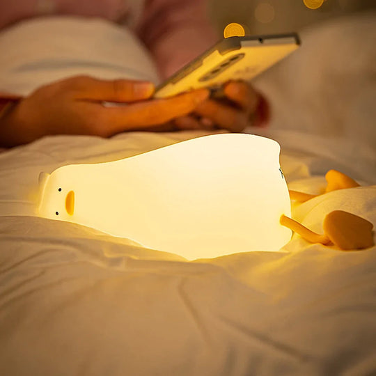 Nachtlampje Eend Voor Kinderkamer Met Drie Lichtstanden Op Batterijen 0