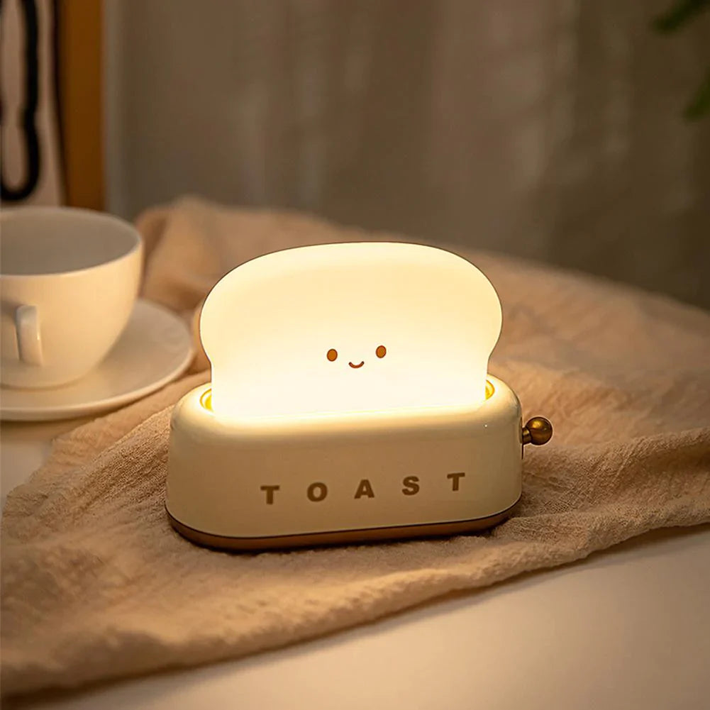 Nachtlampje Slaapkamer Schattig Broodrooster Ontwerp Met Instelbare Helderheid 6
