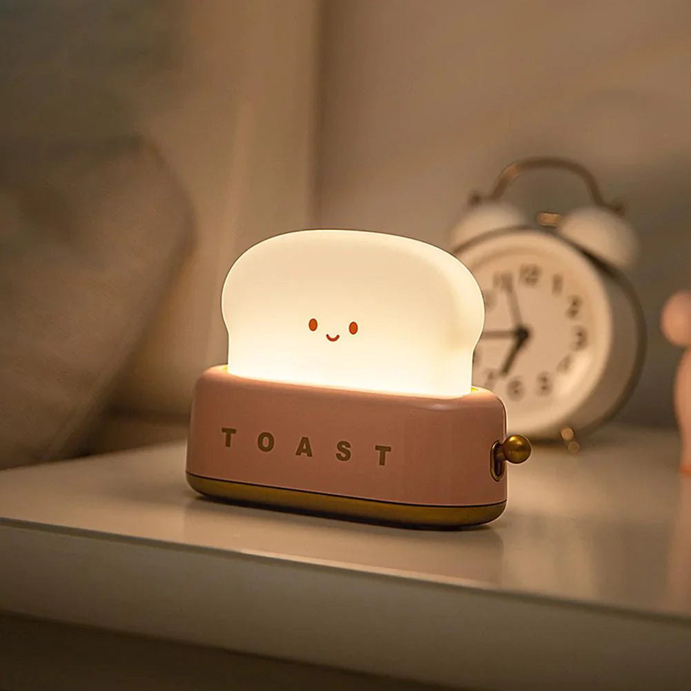 Nachtlampje Slaapkamer Schattig Broodrooster Ontwerp Met Instelbare Helderheid 7