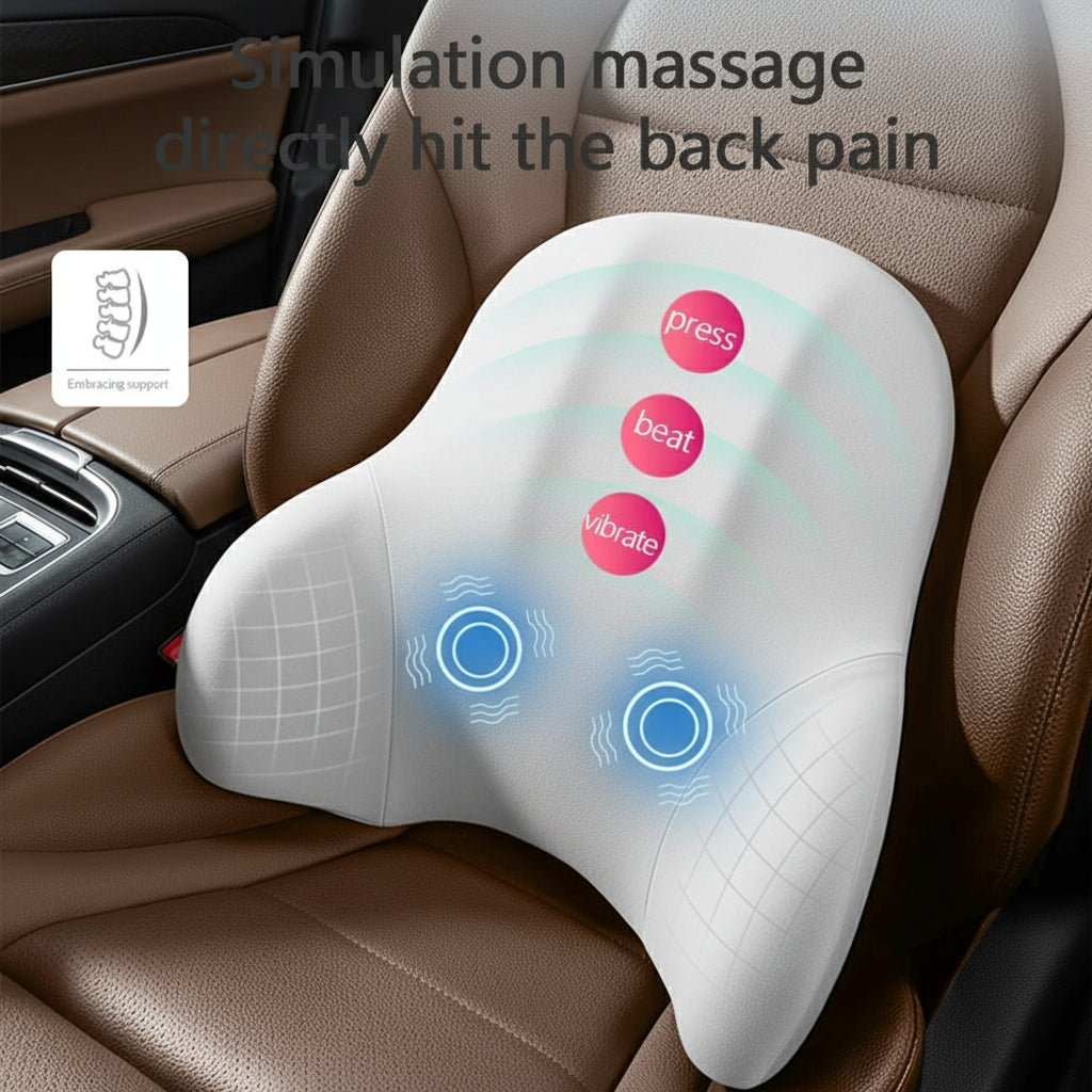 Nek- en Lendensteunkussen met Vibratiemassage voor Auto en Kantoor 2
