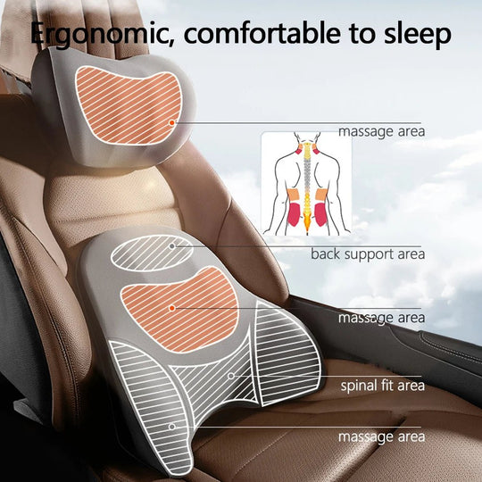 Nek- en Lendensteunkussen met Vibratiemassage voor Auto en Kantoor 5
