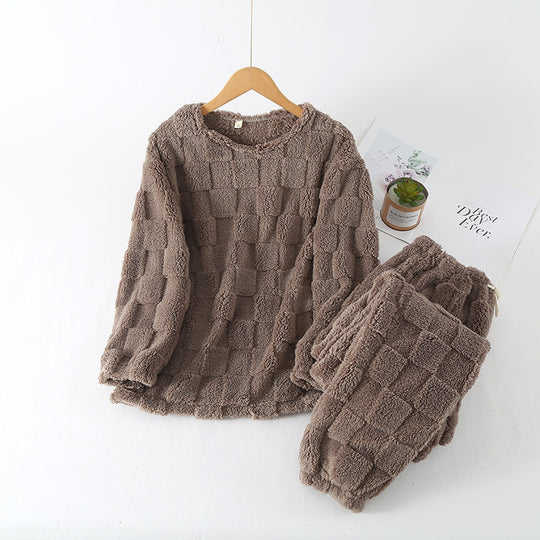 Wintergeruite pyjamaset voor dames