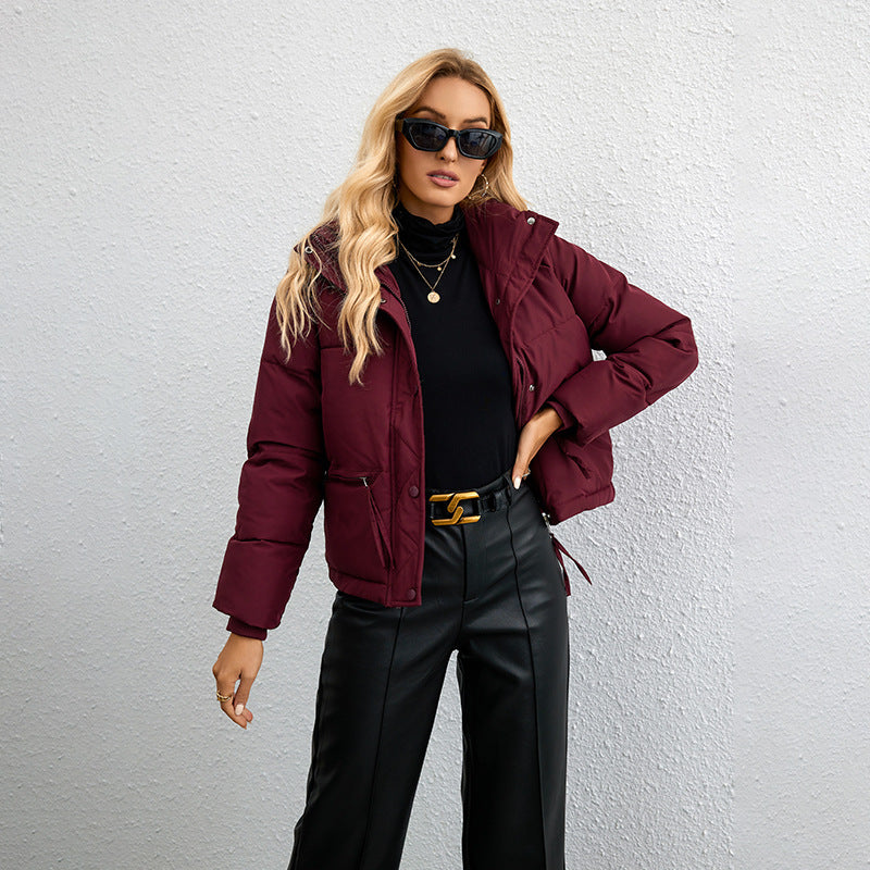 Dames Gewatteerde Jas Korte Trendy Stijl