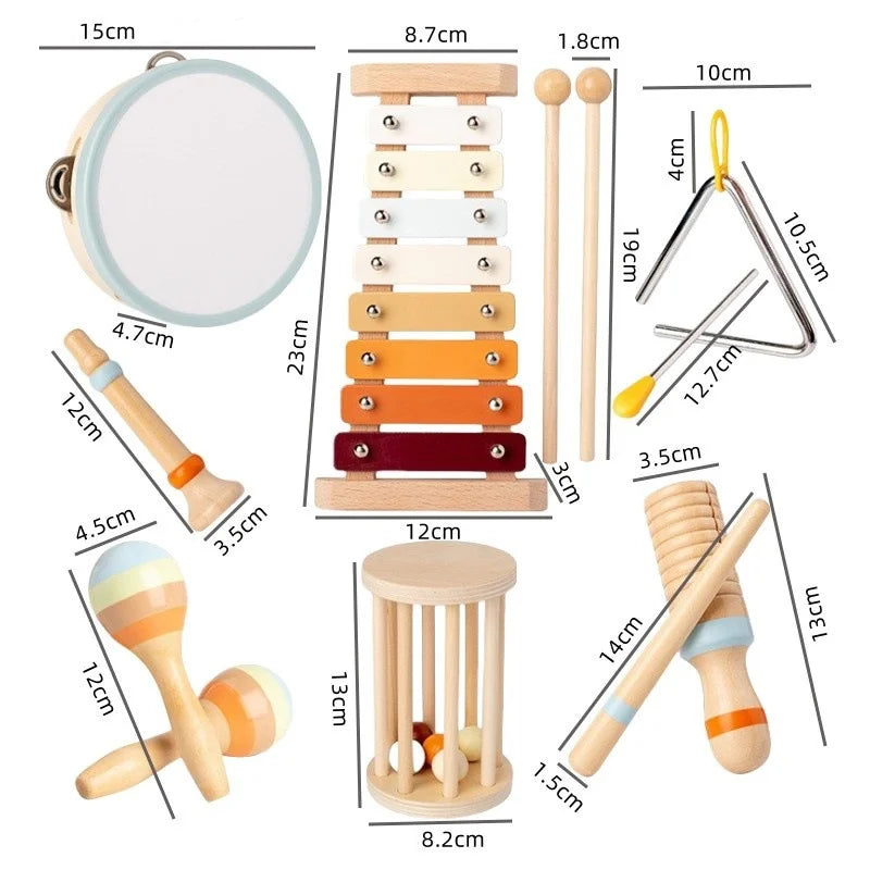 Peuter Muziekinstrumentenset Montessori Houten 2
