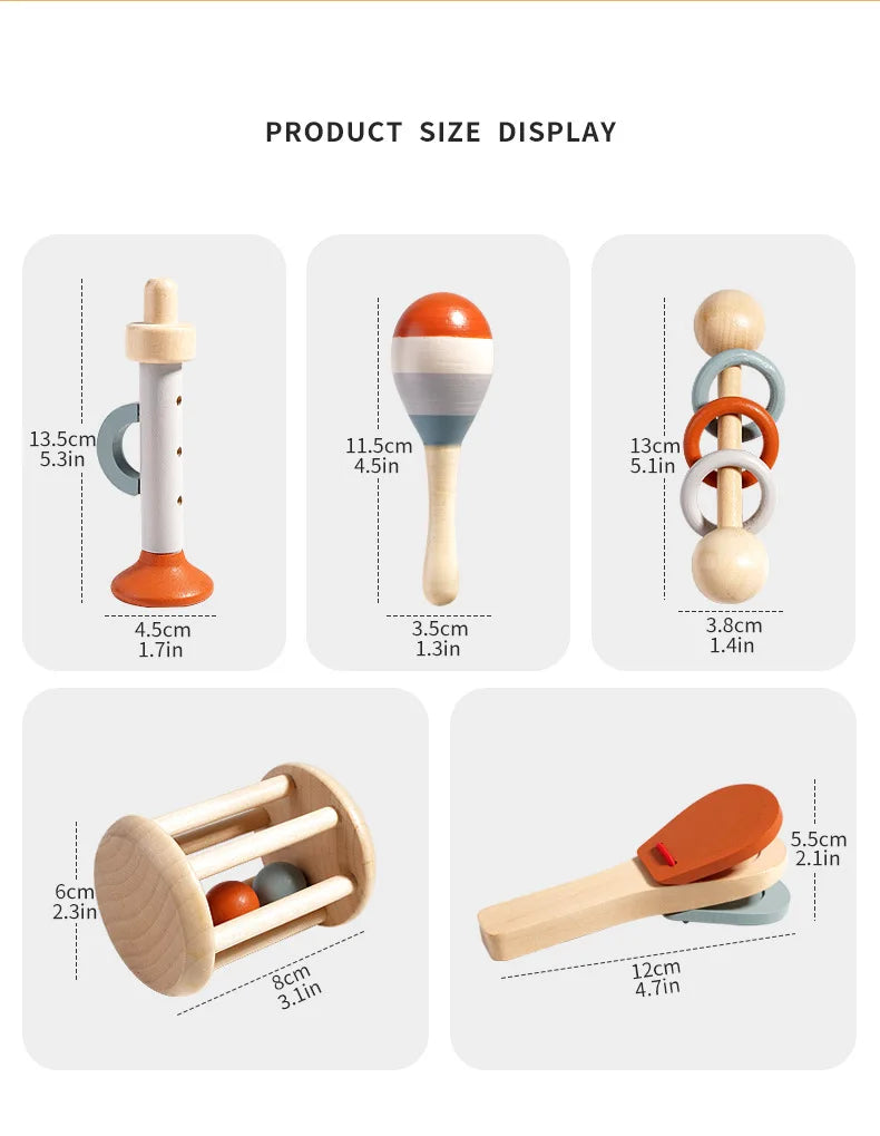 Peuter Muziekinstrumentenset Montessori Houten 4