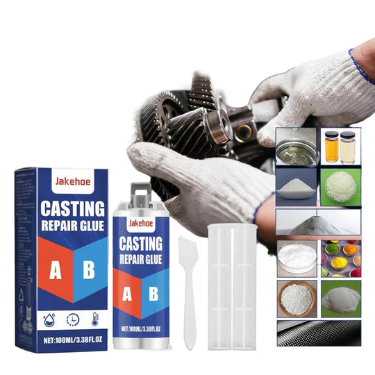 Reparatielijm Voor Metalen Gietstukken 100 ml Met Mixer En Schraper 0