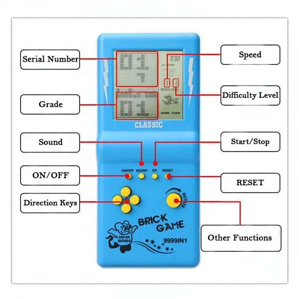 Retro Handheld Game Console Tetris 5