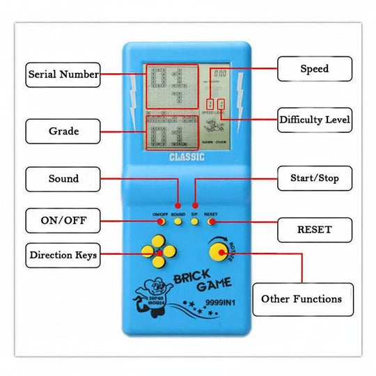 Retro Handheld Game Console Tetris 5