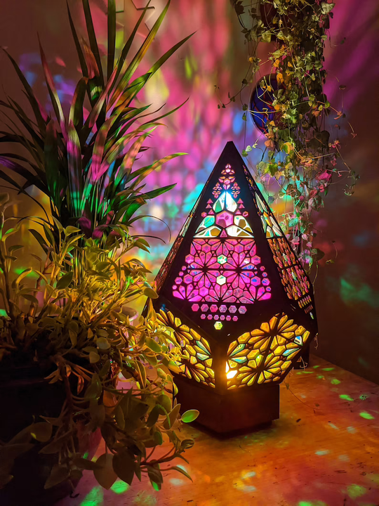Tafellamp Bohemian Stijl met Sterrenhemelpatroon en Aanpasbare LED-kleuren 1