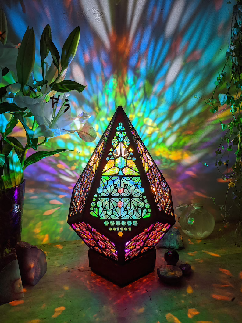 Tafellamp Bohemian Stijl met Sterrenhemelpatroon en Aanpasbare LED-kleuren 3
